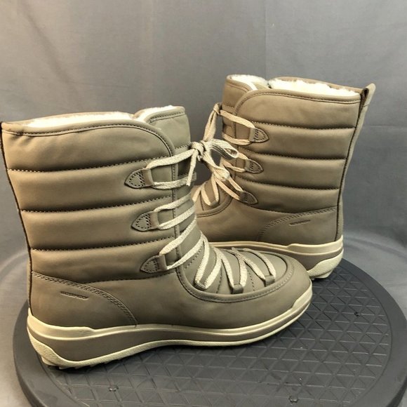 Merrell Snowcreek Cozy Womens 9 Waterproof Leather Mid Snow Boots Moon Ocre - Picture 6 of 12